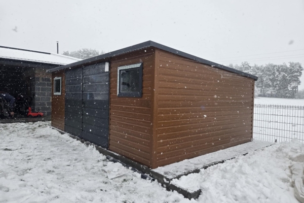 Ogłoszenie - Domek ogrodowy narzędziowy 6×3 Złoty Dąb + Ciemny Grafit MAT PREMIUM. Zdjęcie 3