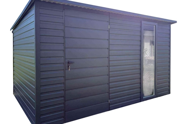 Ogłoszenie - Schowek - Domek 3,5x2m - drzwi - okno - antracyt - rynna - dach spad w tył ID1044. Zdjęcie 1