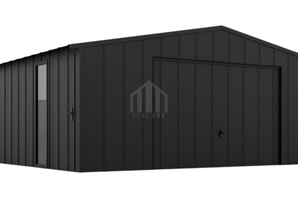 Ogłoszenie - Garaż blaszany 7x6m - brama uchylna - okno - drzwi - blacha na rąbek - dach dwuspadowy  SO167. Zdjęcie 1