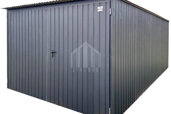 Ogłoszenie - Garaż blaszany 3x5m - brama dwuskrzydłowa - antracyt - dach spad w tył  SO168. Zdjęcie 1