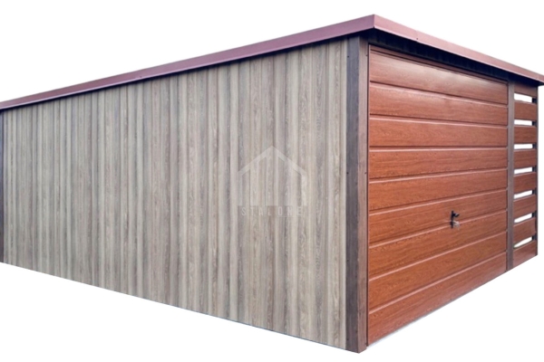 Ogłoszenie - Garaż blaszany 3x5 - wiata 1x5m - brama uchylna - winchester - złoty dąb - drewnopodobny - dach spad w tył SO173. Zdjęcie 1