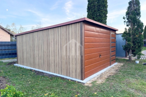 Ogłoszenie - Garaż blaszany 3x5 - wiata 1x5m - brama uchylna - winchester - złoty dąb - drewnopodobny - dach spad w tył SO173. Zdjęcie 2