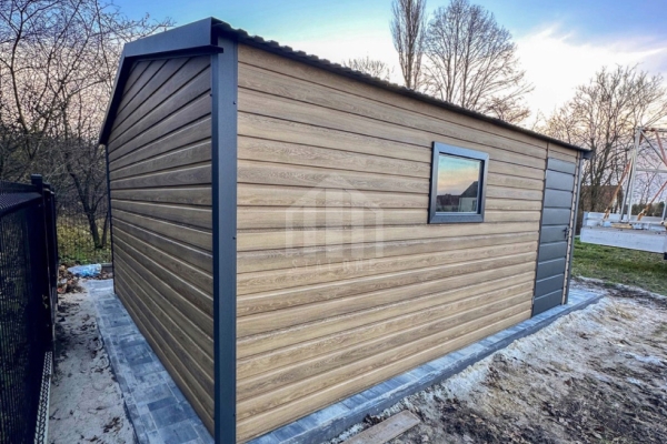 Ogłoszenie - Garaż blaszany 5x6m - brama uchylna - drzwi - okno - winchester - drewnopodobny - dach dwuspadowy SO185. Zdjęcie 3