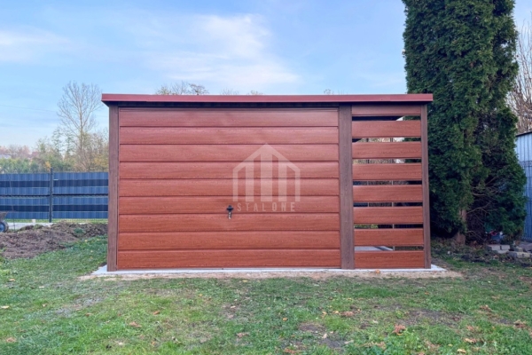 Ogłoszenie - Garaż blaszany 3x5 - wiata 1x5m - brama uchylna - winchester - złoty dąb - drewnopodobny - dach spad w tył SO173. Zdjęcie 3