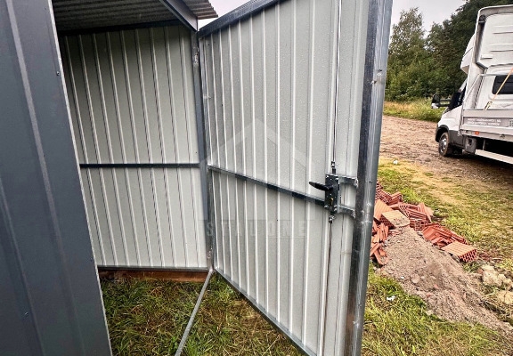 Ogłoszenie - Garaż blaszany 3x5m - brama dwuskrzydłowa - antracyt - dach spad w tył  SO168. Zdjęcie 3