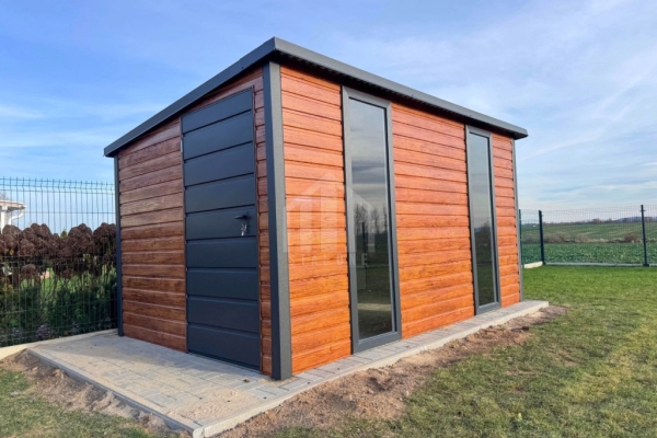 Ogłoszenie - Schowek - domek ogrodowy 3x2 m - drzwi - 2 x okno - drewnopodobny - dach spad w tył SO177. Zdjęcie 4