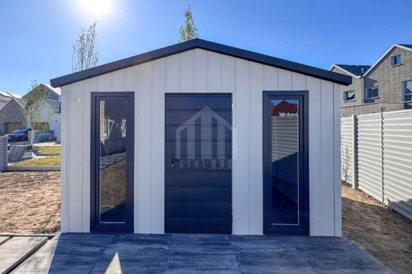 Ogłoszenie - Domek ogrodowy 3x4 - drzwi - 4 x okno - biały - antracyt - blachodachówka - rynny - dach dwuspadowy SO183. Zdjęcie 2