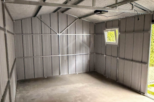 Ogłoszenie - Garaż blaszany 4x6 - brama uchylna - okno - drzwi - antracyt - blacha na rąbek - dach dwuspadowy - rynny SO182. Zdjęcie 5