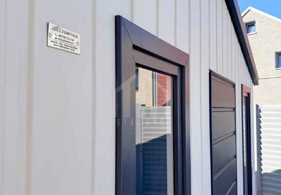 Ogłoszenie - Domek ogrodowy 3x4 - drzwi - 4 x okno - biały - antracyt - blachodachówka - rynny - dach dwuspadowy SO183. Zdjęcie 4