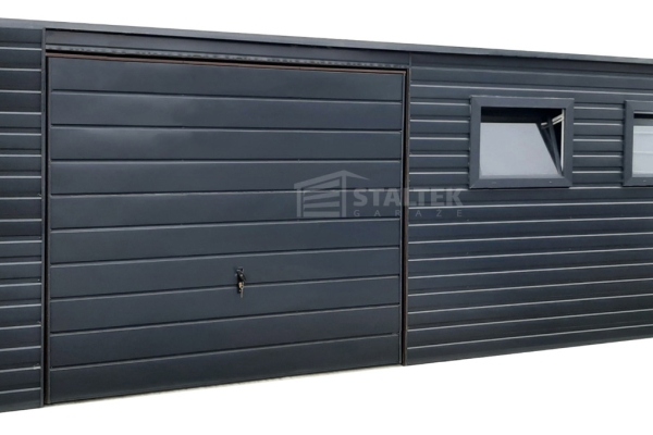 Ogłoszenie - Schowek - Domek Ogrodowy 6x3 - Brama - 2x okno - drzwi - antracyt - dach spad w tył ST106. Zdjęcie 1