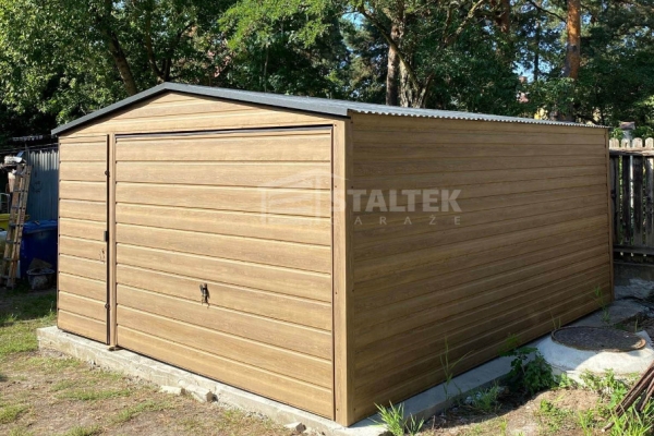 Ogłoszenie - Garaż Blaszany 4x5m - Brama uchylna - drzwi - Winchester - drewnopodobny - dach dwuspadowy ST135. Zdjęcie 3