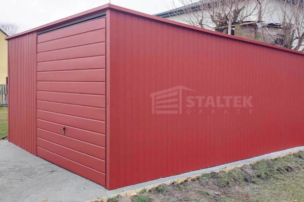 Ogłoszenie - Garaż blaszany 6x6 - Brama uchylna - drzwi - jasny brąz - dach spad w tył ST114. Zdjęcie 4