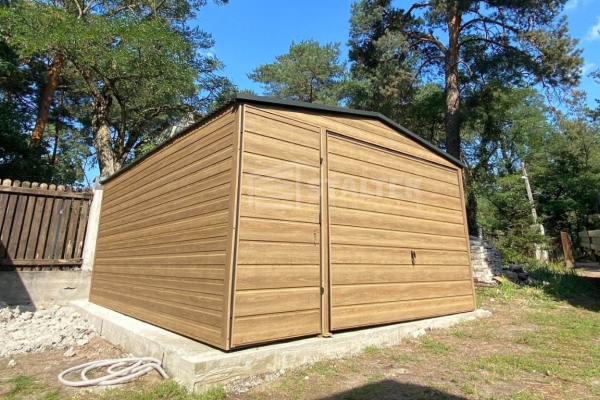 Ogłoszenie - Garaż Blaszany 4x5m - Brama uchylna - drzwi - Winchester - drewnopodobny - dach dwuspadowy ST135. Zdjęcie 2