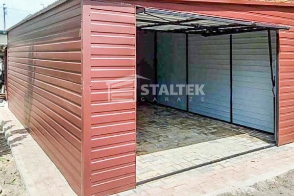 Ogłoszenie - Garaż Blaszany 4,5x7m Brama uchylna - Ciemny Brąz - Dach spad w bok ST140. Zdjęcie 4