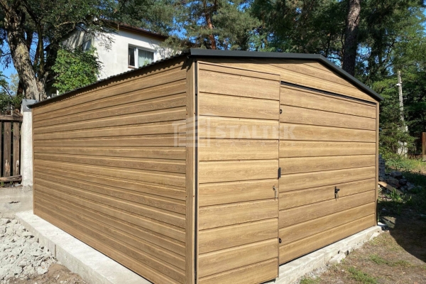 Ogłoszenie - Garaż Blaszany 4x5m - Brama uchylna - drzwi - Winchester - drewnopodobny - dach dwuspadowy ST135. Zdjęcie 5
