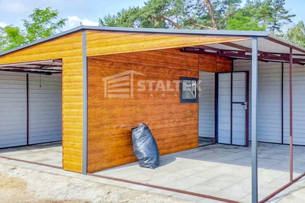 Ogłoszenie - Garaż Blaszany 4x6m + Wiata 4x6m - Brama Uchylna - Okno - Drzwi  Drewnopodobny - dach Dwuspad ST136. Zdjęcie 7
