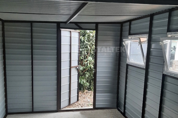 Ogłoszenie - Schowek - Domek Ogrodowy 6x3 - Brama - 2x okno - drzwi - antracyt - dach spad w tył ST106. Zdjęcie 4