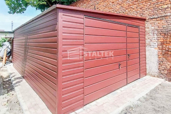 Ogłoszenie - Garaż Blaszany 4,5x7m Brama uchylna - Ciemny Brąz - Dach spad w bok ST140. Zdjęcie 6