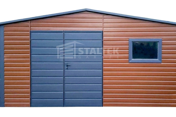 Ogłoszenie - Schowek - Domek Ogrodowy 5,5x3m + wiata 0,5m -  Brama - okno - złoty dąb - dach dwuspadowy ST130. Zdjęcie 1