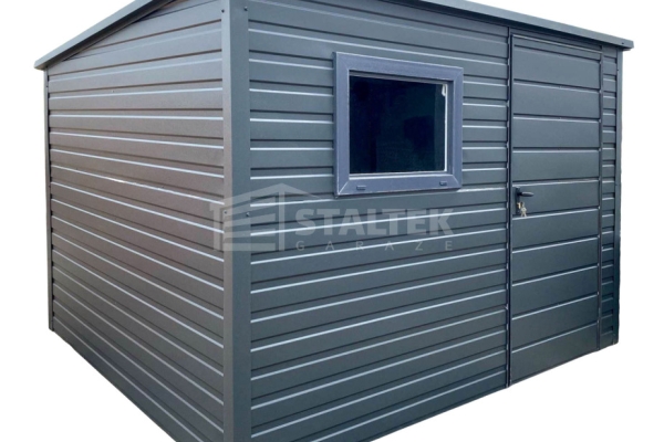 Ogłoszenie - Schowek - Domek Ogrodowy 2,5x2m  - Drzwi - okno - Antracyt - dach spad w tył ST133. Zdjęcie 1