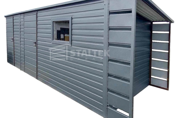 Ogłoszenie - Schowek - Domek Ogrodowy 5x2 + Wiata 0,5m 2x Drzwi - Okno - dach spad w tył ST107. Zdjęcie 1