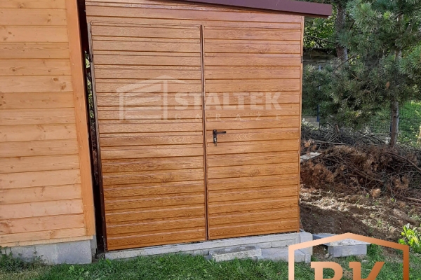 Ogłoszenie - Schowek - Domek Ogrodowy 3x2m - Brama Dwuskrzydłowa - jasny orzech - dach spad w bok ST101. Zdjęcie 3