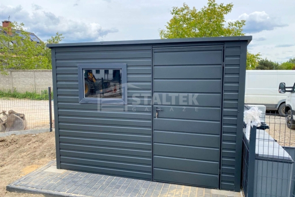 Ogłoszenie - Schowek - Domek Ogrodowy 2,5x2m  - Drzwi - okno - Antracyt - dach spad w tył ST133. Zdjęcie 4