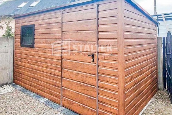 Ogłoszenie - Schowek - Domek Ogrodowy 3,5x2m Drzwi - Okno - Ciemny orzech - Drewnopodobny - Dach spad w tył ST142. Zdjęcie 3