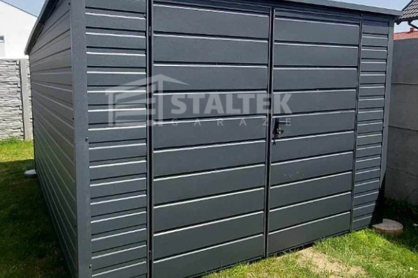 Ogłoszenie - Schowek - domek ogrodowy 3,5x4,5m - brama dwuskrzydłowa - antracyt - dach spad w tył  ST144. Zdjęcie 3