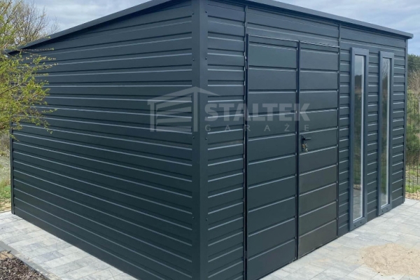 Ogłoszenie - Schowek - Domek Ogrodowy 4,5x3 - Brama - 2x okno - antracyt - dach spad w tył ST128. Zdjęcie 2