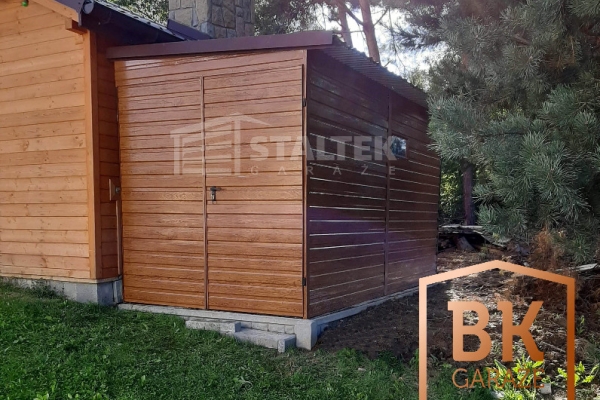 Ogłoszenie - Schowek - Domek Ogrodowy 3x2m - Brama Dwuskrzydłowa - jasny orzech - dach spad w bok ST101. Zdjęcie 2