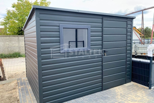 Ogłoszenie - Schowek - Domek Ogrodowy 2,5x2m  - Drzwi - okno - Antracyt - dach spad w tył ST133. Zdjęcie 2