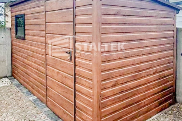 Ogłoszenie - Schowek - Domek Ogrodowy 3,5x2m Drzwi - Okno - Ciemny orzech - Drewnopodobny - Dach spad w tył ST142. Zdjęcie 2