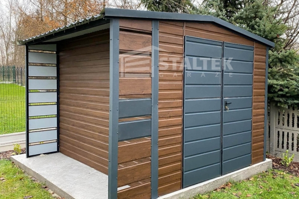 Ogłoszenie - Schowek - domek ogrodowy 2x3 wiata Brama dwuskrzydłowa blachodachówka drewnopodobny ST102. Zdjęcie 4