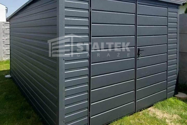 Ogłoszenie - Schowek - domek ogrodowy 3,5x4,5m - brama dwuskrzydłowa - antracyt - dach spad w tył  ST144. Zdjęcie 2
