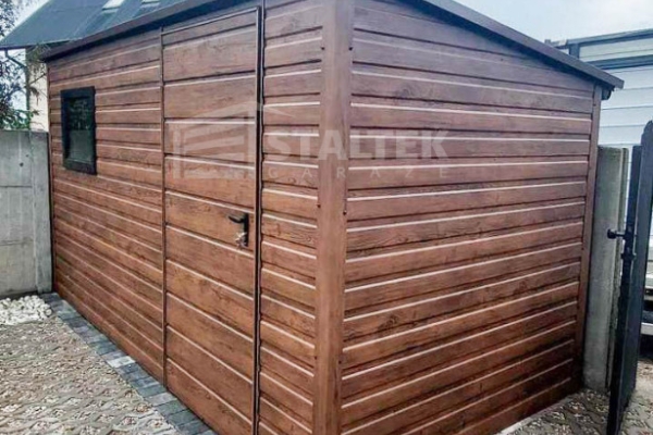 Ogłoszenie - Schowek - domek ogrodowy 3x2,5m - drzwi - okno - ciemny orzech - drewnopodobny - dach spad w tył ST148. Zdjęcie 2