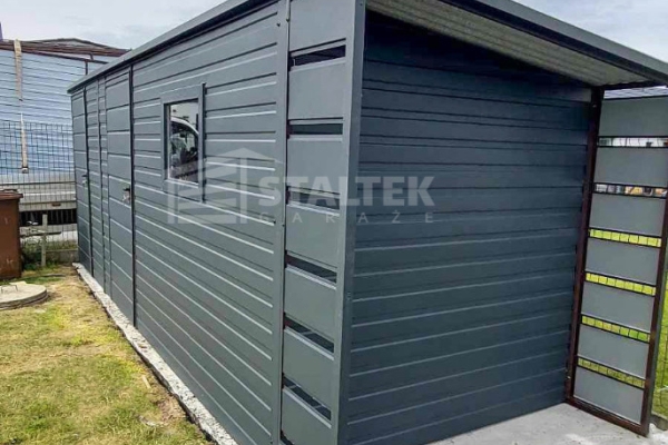 Ogłoszenie - Schowek - Domek Ogrodowy 5x2 + Wiata 0,5m 2x Drzwi - Okno - dach spad w tył ST107. Zdjęcie 2