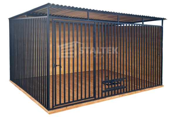 Ogłoszenie - Wiata śmietnikowa dach prosty 4x0,6m 2x furtka - Antracyt ST126. Zdjęcie 1