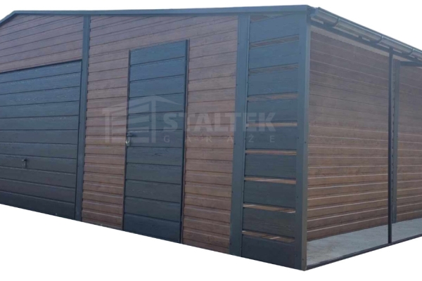 Ogłoszenie - Garaż blaszany 10x6m + wiata 1m - 2x Brama uchylna - 2x okno - drzwi drewnopodobny rynny ST139. Zdjęcie 1