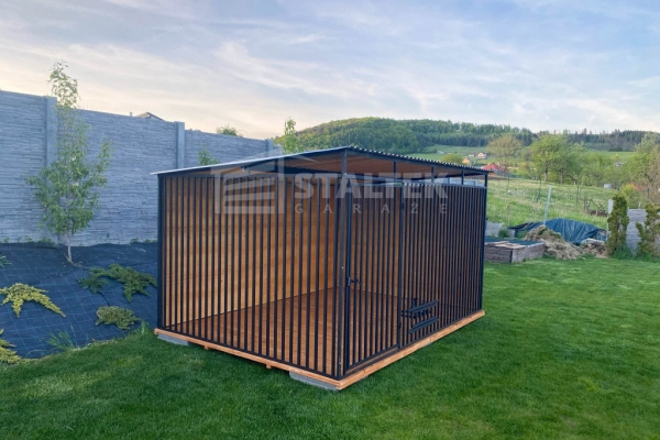 Ogłoszenie - Wiata śmietnikowa dach prosty 4x0,6m 2x furtka - Antracyt ST126. Zdjęcie 2