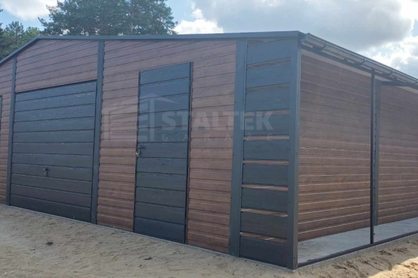 Ogłoszenie - Garaż blaszany 10x6m + wiata 1m - 2x Brama uchylna - 2x okno - drzwi drewnopodobny rynny ST139. Zdjęcie 3