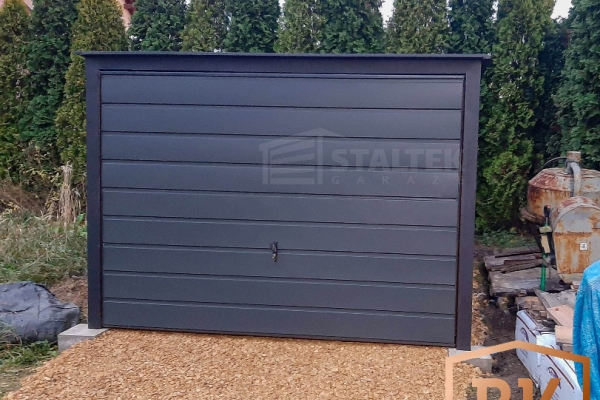 Ogłoszenie - Garaż blaszany 3x5 - Brama uchylna - antracyt - dach spad w tył ST122. Zdjęcie 3