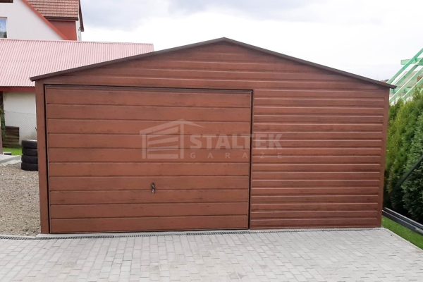 Ogłoszenie - Garaż blaszany 5x5 Brama uchylna drewnopodobny Dach dwuspadowy ST117. Zdjęcie 3