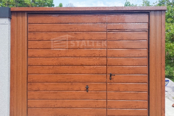 Ogłoszenie - Garaż blaszany 3x5m - 2x Brama - drzwi - złoty dąb - dach spad w tył ST120. Zdjęcie 3