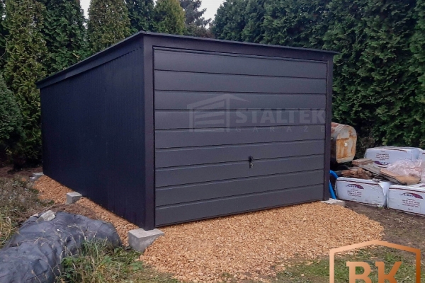 Ogłoszenie - Garaż blaszany 3x5 - Brama uchylna - antracyt - dach spad w tył ST122. Zdjęcie 4