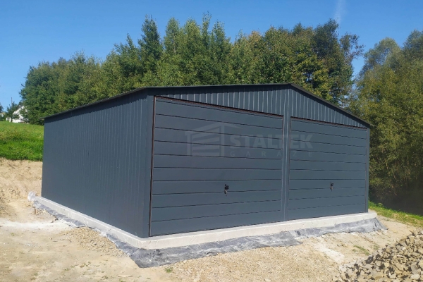 Ogłoszenie - Garaż blaszany 6x5,8 2x Brama uchylna Antracyt Dach dwuspadowy ST116. Zdjęcie 6