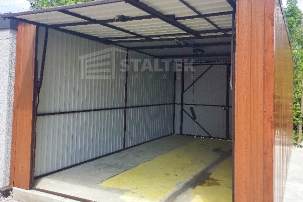 Ogłoszenie - Garaż blaszany 3x5m - 2x Brama - drzwi - złoty dąb - dach spad w tył ST120. Zdjęcie 6