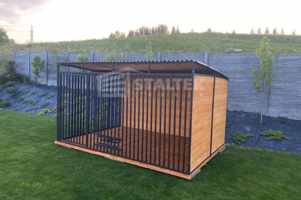 Ogłoszenie - Wiata śmietnikowa dach prosty 4x0,6m 2x furtka - Antracyt ST126. Zdjęcie 3