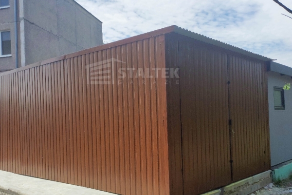 Ogłoszenie - Garaż blaszany 3x5m - 2x Brama - drzwi - złoty dąb - dach spad w tył ST120. Zdjęcie 2