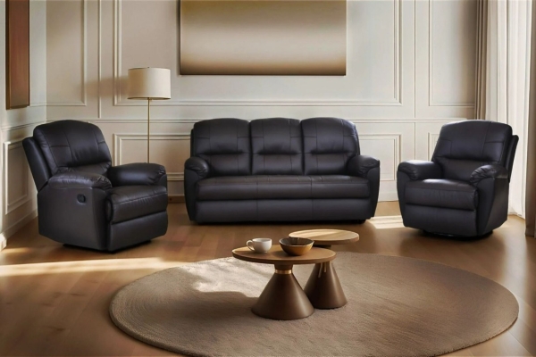 Ogłoszenie - Komplet wypoczynkowy TANIA - skóra naturalna, styl, komfort i funkcjonalność. Zdjęcie 1